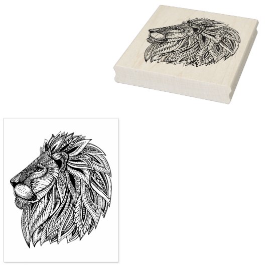 Ethnic Gemustert Lion Head Gummistempel (Stempel)
