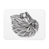 Ethnic Gemustert Lion Head Magnet (Horizontal)