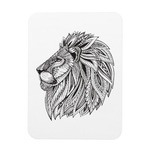 Ethnic Gemustert Lion Head Magnet (Vertikal)