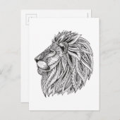 Ethnic Gemustert Lion Head Postkarte (Vorne/Hinten)