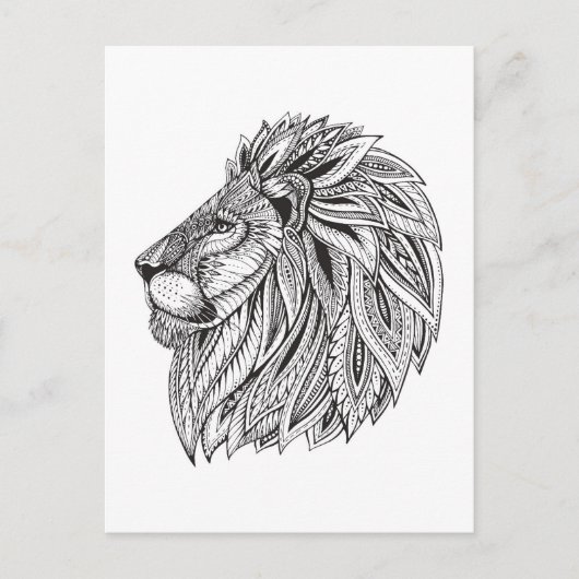 Ethnic Gemustert Lion Head Postkarte (Vorderseite)