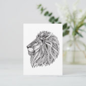 Ethnic Gemustert Lion Head Postkarte (Stehend Vorderseite)