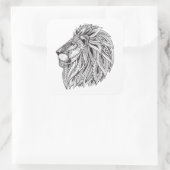 Ethnic Gemustert Lion Head Quadratischer Aufkleber (Tasche)
