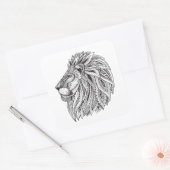 Ethnic Gemustert Lion Head Quadratischer Aufkleber (Umschlag)