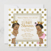 Ethnic Gender Reveal Baby Shower Einladung (Rückseite)