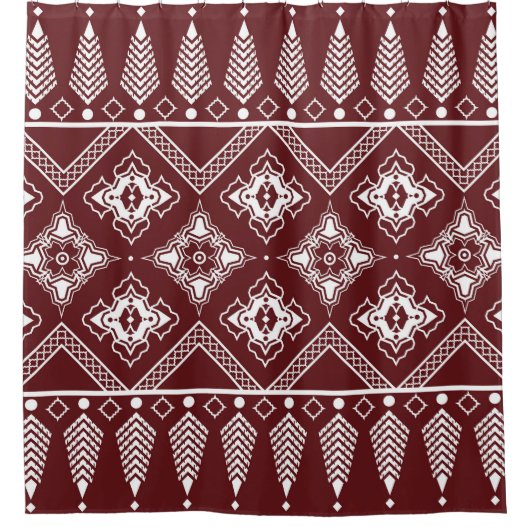 Ethnic Geometric Asian Style Muster Duschvorhang (Vorderseite)