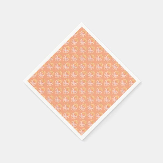 ethnic geometric paisley floral seamless pattern serviette (Ecke)