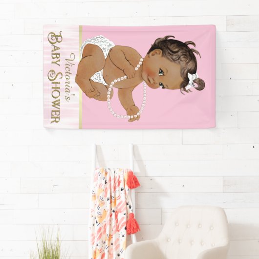 Ethnic Girl Baby Shower Banner (Insitu)
