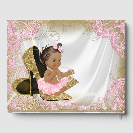 Ethnic Girl Baby Shower Gästebuch (Rückseite)