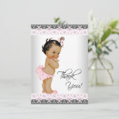 Ethnic Girl Baby Shower Vielen Dank Dankeskarte (Stehend Vorderseite)
