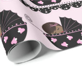 Ethnic Girl Baby Shower Wrap Geschenkpapier (Rolleneckpunkt)