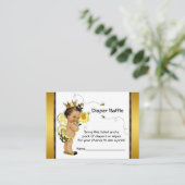 Ethnic Girl Bee Diaper Raffle Ticket Begleitkarte (Stehend Vorderseite)