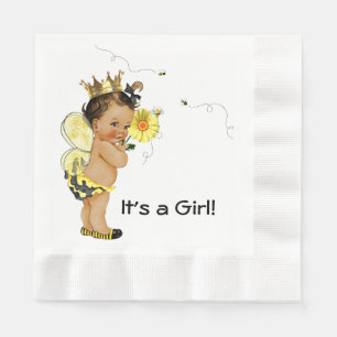 Ethnic Girl Bumble Bee Baby Dusche Serviette