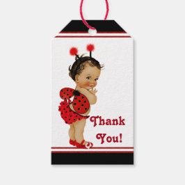 Ethnic Girl Ladybug Babydusche Geschenkanhänger