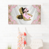 Ethnic Girl Pink Gold High Heel Shoe Baby Dusche Banner (Insitu)