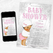 Ethnic Girl Winter Wonderland Baby Dusche Einladung