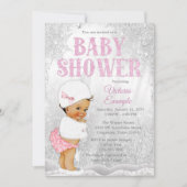 Ethnic Girl Winter Wonderland Baby Dusche Einladung (Vorderseite)