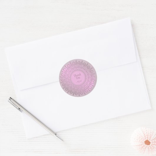 Ethnic Gradient Mandala Classic Round Sticker (Umschlag)