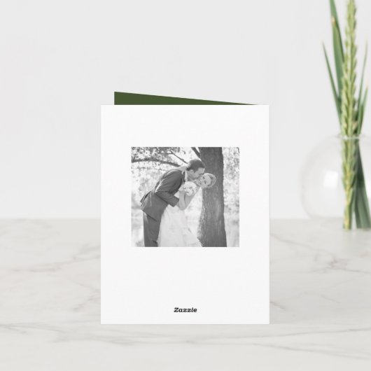 Ethnic Green Boho Spirals Wedding Foto Vielen Dank Dankeskarte (Rückseite)