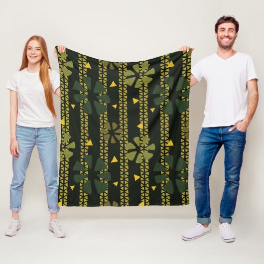Ethnic Green Brown African Gemustert Fleecedecke (Beispiel)