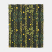 Ethnic Green Brown African Gemustert Fleecedecke (Vorderseite)