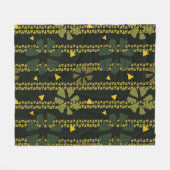 Ethnic Green Brown African Gemustert Fleecedecke (Vorderseite (Horizontal))
