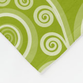 Ethnic Green Fern Leaf Wirbel Fleece Blanket (Ecke)