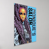 Ethnic Hair Salon Wall Sign, Long Braids Silver Foliendrucke (Ablage )