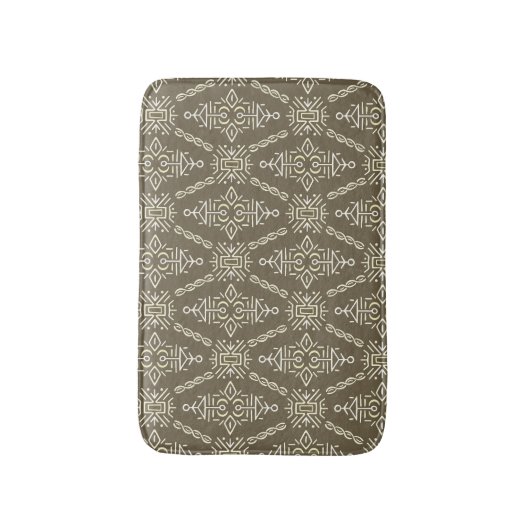 Ethnic Hand Drawn Boho Tile Badematte (Vorderseite Vertikal)