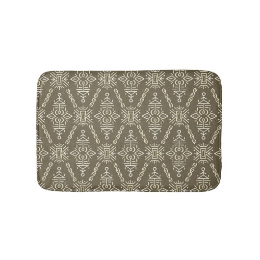 Ethnic Hand Drawn Boho Tile Badematte (Vorderseite)