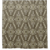 Ethnic Hand Drawn Boho Tile Duschvorhang (Vorderseite)