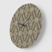 Ethnic Hand Drawn Boho Tile Große Wanduhr (Winkel)