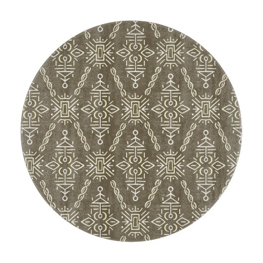 Ethnic Hand Drawn Boho Tile Schneidebrett (Vorderseite)