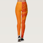 Ethnic Indian Mandala Yellow Orange Leggings (Rückseite)