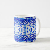 Ethnic Indigo Arrow Indianermuster Kaffeetasse (VorderseiteRechts)
