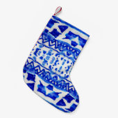 Ethnic Indigo Arrow Indianermuster Kleiner Weihnachtsstrumpf (Vorderansicht (hängend))