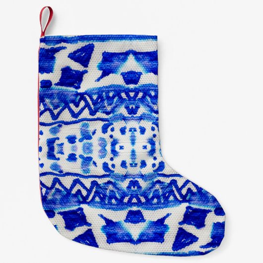 Ethnic Indigo Arrow Indianermuster Kleiner Weihnachtsstrumpf (Vorderseite)