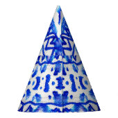 Ethnic Indigo Arrow Indianermuster Partyhütchen (Rückseite)