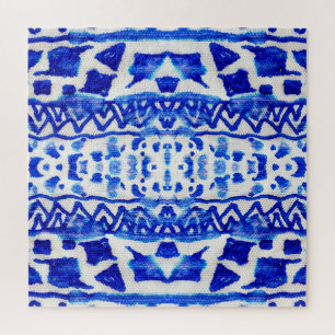 Ethnic Indigo Arrow Indianermuster Puzzle