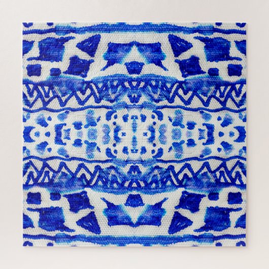 Ethnic Indigo Arrow Indianermuster Puzzle (Vertikal)