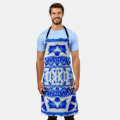 Ethnic Indigo Arrow Indianermuster Schürze (Getragen)