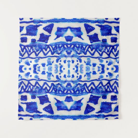 Ethnic Indigo Arrow Indianermuster Wandteppich (Vorderseite)