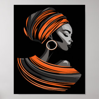 Ethnic Kente Cloth Head Wrap Schöne Frauen Afrikan Poster