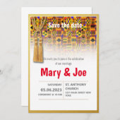 Ethnic Kente Wedding Invitation Series 2 Einladung (Vorne/Hinten)