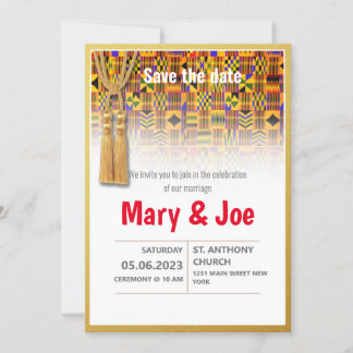 Ethnic Kente Wedding Invitation Series 2 Einladung