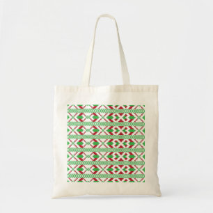 Ethnic Latvian green and red tribal folk art Tragetasche