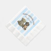Ethnic Lil Cowboy and Teddy Bear Baby Shower Serviette (Ecke)