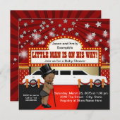 Ethnic Little Man Limousine Movie Star Kinderdusch Einladung (Vorne/Hinten)
