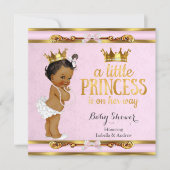 Ethnic Little Princess Baby Dusche Pink Gold Einladung (Vorderseite)