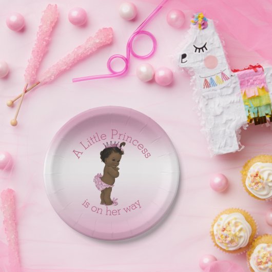 Ethnic Little Princess Baby Dusche Pink Pappteller (Party)